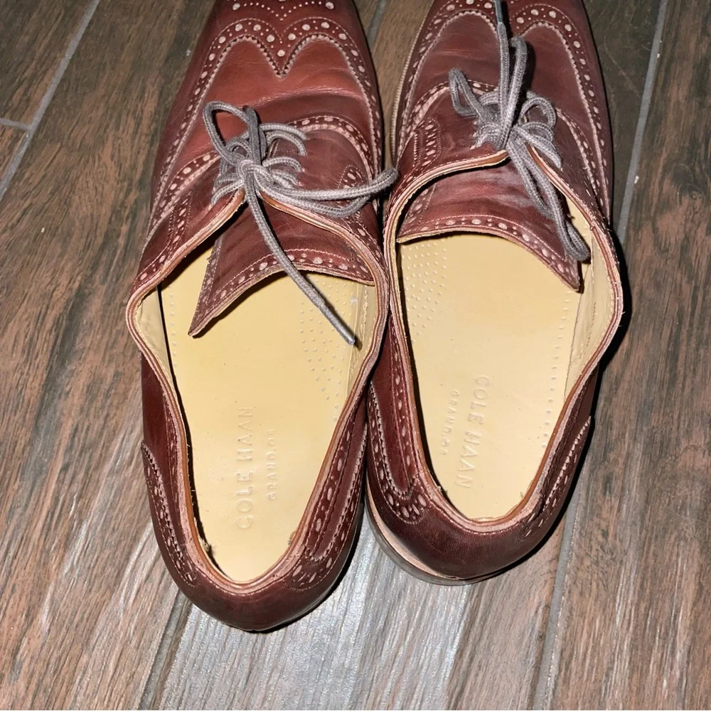 Cole Haan Cambridge Wingtip Dark Brown Walnut Leather Oxfords Size 12M